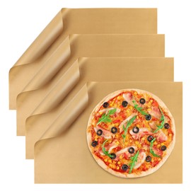 Loiluliy Permanent Baking Foil Pack of 4 Reusable Baking Paper Brown Teflon (32 x 46 cm) Heat Resistant up to 260 °C Non-Stick Coating Can Be Cut to Size Ideal for Oven Macaroons