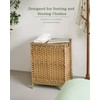 SETVSON Laundry Hamper with Lid, 112 L Handwoven Rattan Wicker
