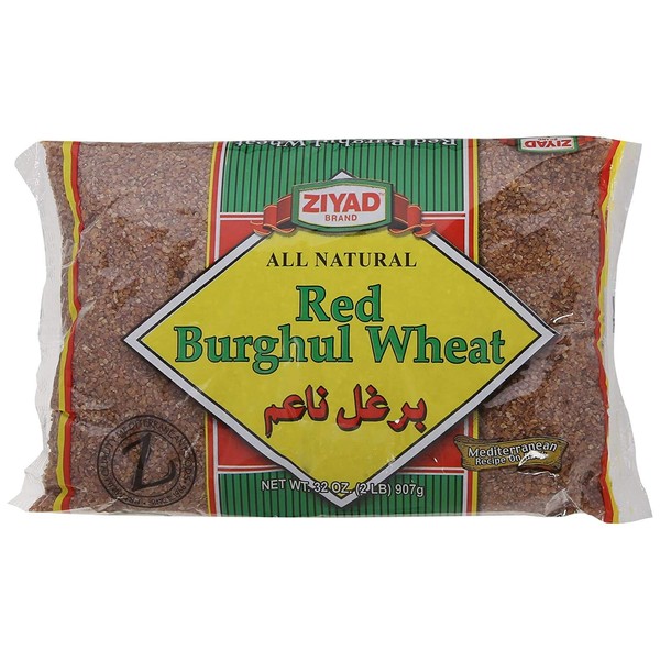 Ziyad Red Burghul, Number 2 Medium Bulgur, 100% All-Natural, Bread Filler Perfect for Bread Crumbs, Oats, Tabouli, Kibbeh, Curries! 32 oz