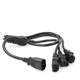 Eonvic IEC 320 C14 Male to 3 x C13 Female Y Splitter Power Cable 1ft (1M/3ft)