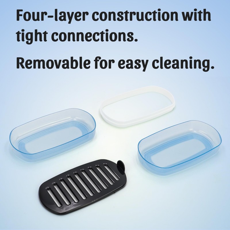 OZNER Clear Travel Soap Case Compatible with Kitsch - Leak-Proof