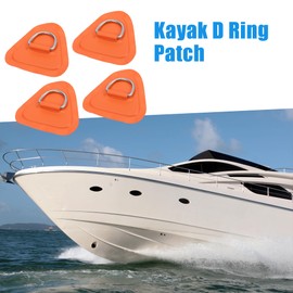 A ABSOPRO Kayak D Ring Patch Triangle PVC Stainless Steel Orange (Set of 4)