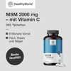 HealthyWorld® MSM 2000 mg - With Vitamin C - 365