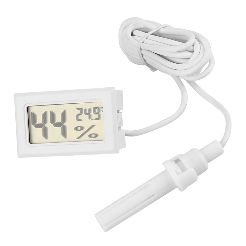 ASHATA Digital Hygrometer, 2-in-1 LCD Display Thermometer Hygrometer with External