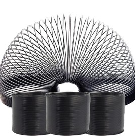 The Dreidel Company Black Metal Coil Spring, Goody Bag Fillers, Party Favor for Kids, Variety of 2.4" (60mm) Individually Boxed (2-Pack)