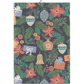 Ekelund Master Weavers - Christmas Towel Julgran Natural Organic Cotton, Multicolor,35 cm x 120