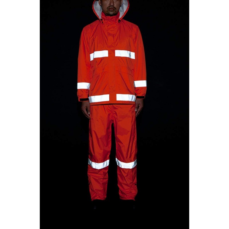 APt PRO AP700 Reflective Rain Suit, Professional, Waterproof, Breathable, Helmet