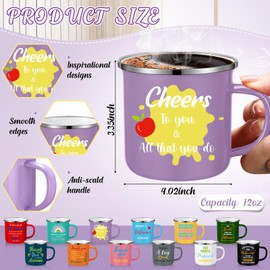 Didaey 48 Pcs Team Appreciation Gift Mugs Bulk, Thank You Team Coffee Cups Enamel Mugs Employee Appreciation Gifts for Staff Coworker Volunteers Office Teacher Groups