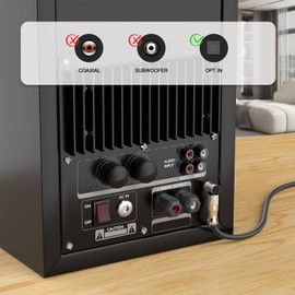 EMK Verbessertes 24 K vergoldetes 90 Grad optisches Kabel, 360 Grad drehbares optisches Audiokabel, rechtwinkliges digitales Toslink-Kabel für Soundbar, TV, 0,5 m