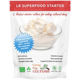 Cutting Edge Cultures LR Superfood Starter Pure L. Reuteri High CFU de fermentación baja y lenta verificada por laboratorio, reutilizable, máximo prob