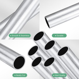 M METERXITY 6-Pack 100mm 6063 Aluminum Round Tube, 16mm ID 19mm OD Seamless Aluminum Tubing for Construction/Machining/DIY Crafting, Metal Straight Pipe [0.63"x0.75"x4"]