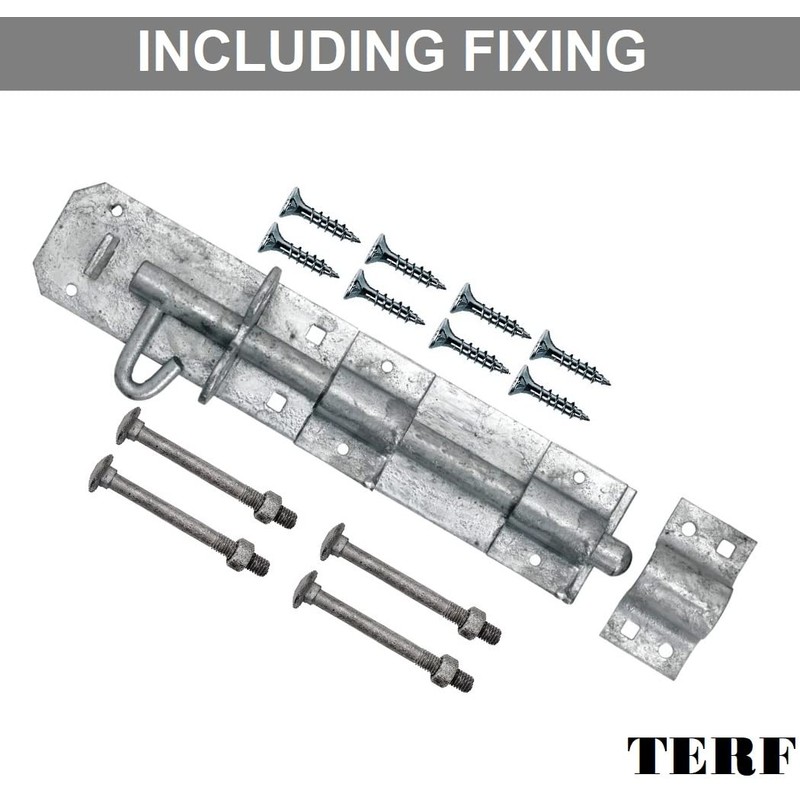 TERF® Heavy Duty Brenton Bolt Galvanised 250mm (10 inch) Strong