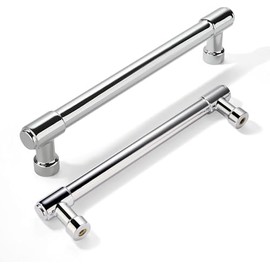 khtumeware 2 Pack Polished Chrome Cabinet Pulls 3-3/4 Inch Hole Center Solid Drawer Pulls Dresser Handles Cabinet Hardware