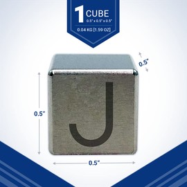 Tungsten Engraved Cube - 0.5" (J)