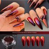 2 Boxes Red Chrome Nail Powder, Red Black Gradient Mirror