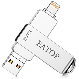EATOP Flash Drives Intended for iPhone, Memory Stick Storage for Photos and Videos, USB External Memory Storage Flash Drive Compatible with iPhone iPad Android and Computers (128GB 256GB 512GB):_Silver_128GB