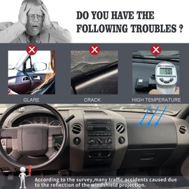 puxhig Dashboard Cover Custom Fit for Ford F150 Pickup Truck 2004 2005 2006 2007 2008,Dash Cover Mat Pad Carpet Protector (Beige)