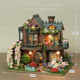 RHZN Miniature House Kit, Dollhouse Kit, Miniature Kit, DIY Mini House Building Kit for Adult Teen, Botanical House