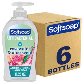 Softsoap Antibacterial Liquid Hand Soap Rosewater Aloe Pack of 6 11.25 Oz