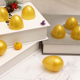 Alipis Fillable Easter Eggs 24pcs golden Empty Easter Eggs for Easter Basket Fillers Egg Hunt Stuffers Fillers Classroom Prize Party Supplies Favor