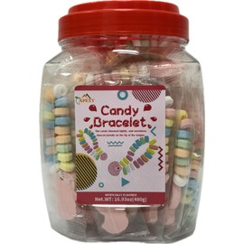 APEXY Candy Bracelets – 40 Count Candy Bracelets Individually Wrapped, Stretchable Vintage Candy Jewelry for Kids, The Perfect Pastel Addition to your Buffet, Princess-Themed Party or Goody Bags