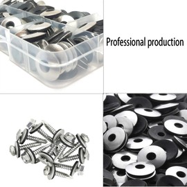 Zaky 120 pieces Sealing Washers Stainless Steel EPDM Bonded Sealing Neoprene Rubber Washers for # 4 / # 5 screws