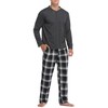 Vlazom Men's Pajamas Set Long Sleeves Soft Pj Top and