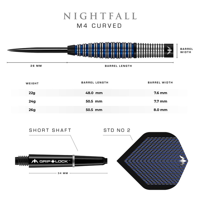 Mission Darts #_D1529 Nightfall | 22g Premium 90% Tungsten Curved