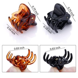 24Pcs Mini Hair Claw Clips for Girls and Women, Small Hair Claw Clips Tiny Plastic Hair Claws Pins Clamps with a Box Brown