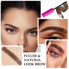 Jutqut Waterproof Tinted Brow Gel Kit- 1 Tinted Thickening Eyebrow Gel & 1 Clear Setting Brow Glue, Extreme Hold, Brow Fast Sculpt, Waterproof, Transfer-proof, with 1 Brow Razor & 1 Brush #06