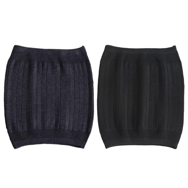 COACOM Pack of 2 Women's Thermal Waistbands, Elastic Back Support,