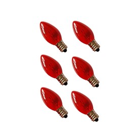 Sweet Online Deal Red Color C7/E12 Party Night Light Bulb - 6PC