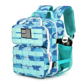 HongXingHai 9L Tactical Assault Backpack Gym Backpack Hiking Travel Backpack Camping Backpack, Blue Cp, Small, Daypack Backpacks