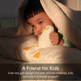 Kids Night Light 2800K 2 Level Brightness 20min Timer 1200mAh Battery Bedside Baby Night Light
