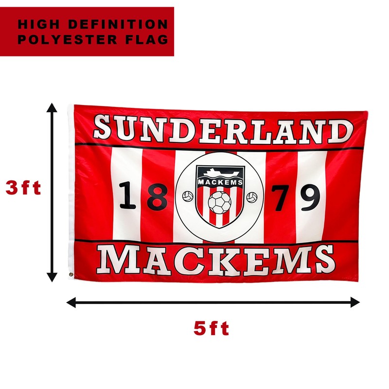 Sunderland Mackems 5x3 ft Football Flag – Retro Club Crest