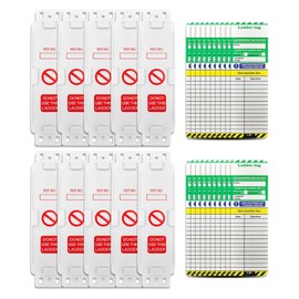 Waterproof Ladder Inspection Tag Kit - Includes 10 Holders & 20 Inserts, Suitable for All Ladder Types(10 Holders and 20 Inserts)