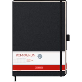 Brunnen Kompagnon Classic 105528805 Notebook Hard Cover 21 x 29.4 cm Squared 192 Pages Black
