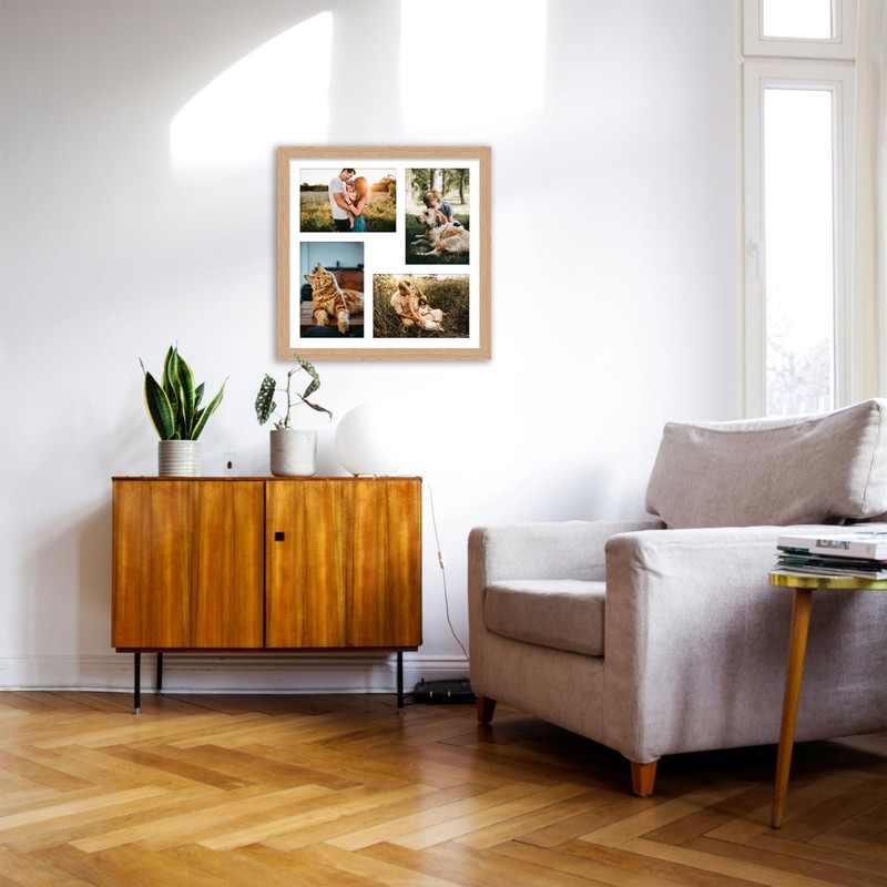 12x12 Inch 4 Opening Photo Collage Frame, Display Four 6x4