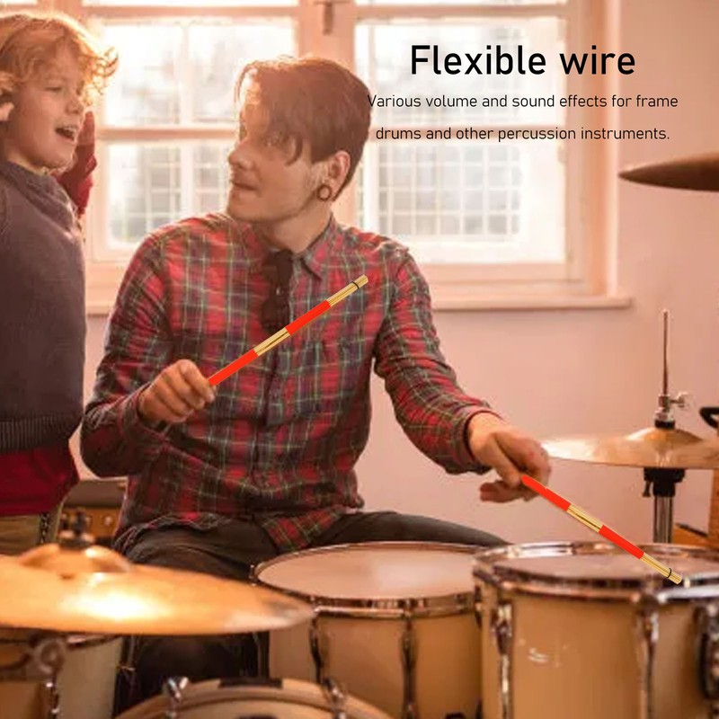 Drum Brush Bamboo Stick Set Soft Handle Easy to Play