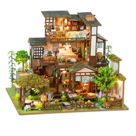 DIY Miniature House Kit - Wooden Dollhouse Miniature Kit - Mini House Building Kit for Adults - Villa Tiny Model DIY Adult Crafts, Spring Courtyard Miniature Kit, Unique Gift for Families, Friends