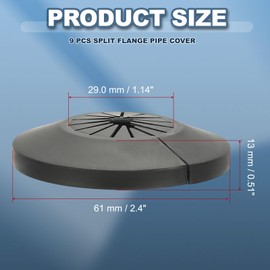 PATIKIL 29mm Plumbing Cover Plates, 9 PCS Wall Split Flange Pipe Cover Decoration Escutcheon Plate Collar Flange Water Pipe Cover Decoration PP Plastic for Wall Pipe Tube Hole, Black