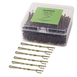 OudaHeat 400pcs Thin Gold Bobby Pins,1.97 inches Hair Pins for Women Girls and Kids, Reusable Super Grip Straight Hairpins for All Hair Types with Storage Box