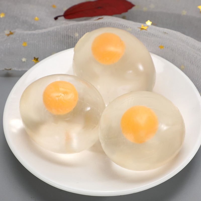 12pcs Yolk Stress Ball High Elasticity Smooth Egg Splat Ball