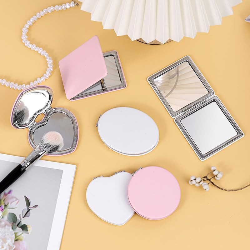 Compact Mirror, 1X/2X Magnification Travel Pocket Makeup Double Sided, Portable,