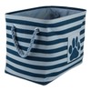 Bone Dry Pet Storage Collection Striped Paw Patch Bin, Large Rectangle, Dark Navy