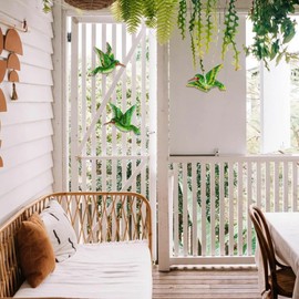 J-Fly Glass Hummingbird Wall Art Outdoor Hummingbird Decor Metal Fence Decorative Hummingbird Hanging Bedroom Garden Patio Porch Fence of Decor 10 Inch