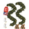 2Pcs 9FT Christmas Cedar Garland, Thick Faux Pine for Mantle