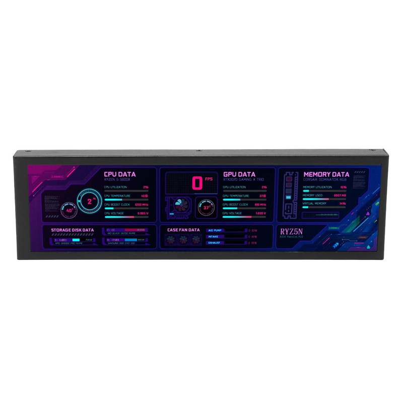 8.8inch IPS LCD Monitor 1920 X 480 CPU GPU SSD