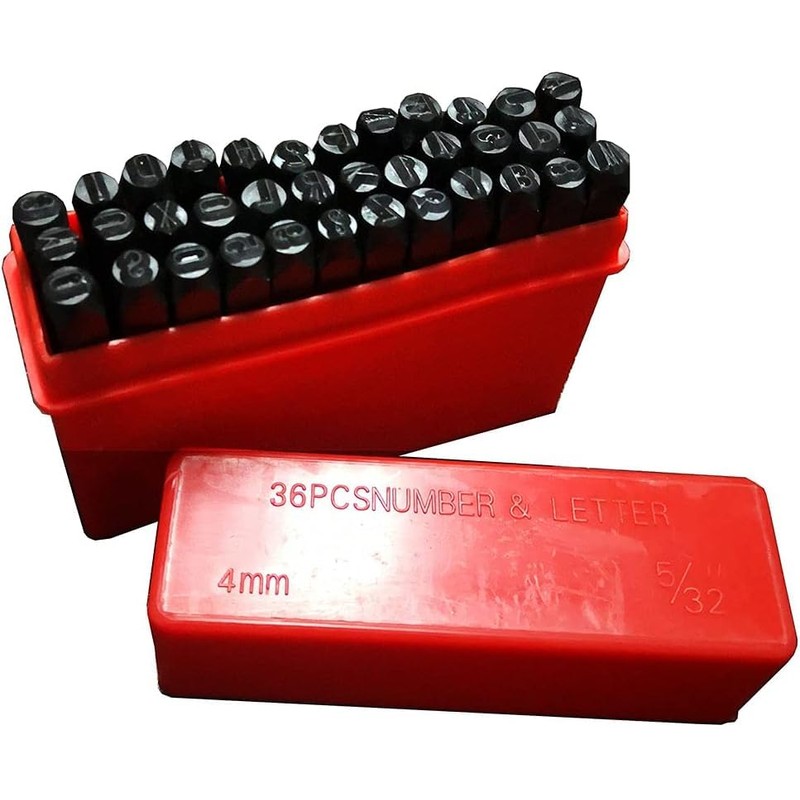 cwZhen 4MM Steel Die Metal Stamping Kit Punch Tool with