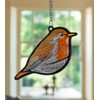 Image Industry Bobbin Robin Stained Glass Effect Suncatcher - Garden
